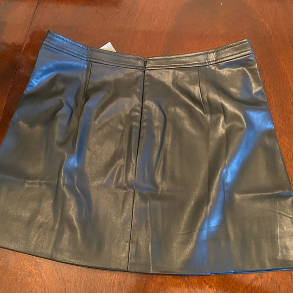 Black Faux Leather J-Crew Skirt - Picture 3 of 4